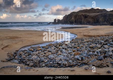 Dalmore Beach (Traigh Dhail Mhor), isola di Lewis, Ebridi esterne, Scozia, Regno Unito, Europa Foto Stock