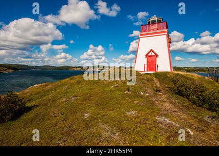 Faro di Fort Point (Admiral's Point), Trinity, Penisola Bonavista, Terranova, Canada, Nord America Foto Stock