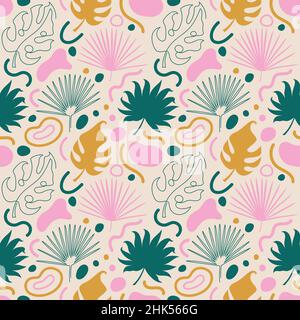 Sfondo astratto con arte piatta e lineare Illustrazione Vettoriale