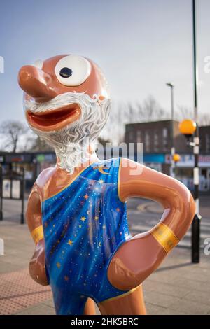 Inghilterra, North Tyneside, Morph's Epic Art Adventure. Nel 2022, North Tyneside diventa la sede del primo percorso artistico Morph al mondo. Foto Stock