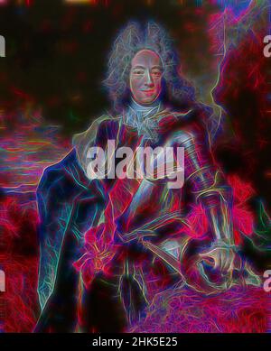 Ispirato dal Ritratto di Willem Hyacinth 1666-1743, Nicolas de Largillière, reinventato da Artotop. L'arte classica reinventata con un tocco moderno. Design di calda e allegra luminosità e di raggi di luce. La fotografia si ispira al surrealismo e al futurismo, abbracciando l'energia dinamica della tecnologia moderna, del movimento, della velocità e rivoluzionando la cultura Foto Stock