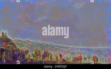 Ispirato alla partenza di Carlo II 1630-1685 da Scheveningen, 2 giugno 1660, Johannes Lingelbach, reinventato da Artotop. L'arte classica reinventata con un tocco moderno. Design di calda e allegra luminosità e di raggi di luce. La fotografia si ispira al surrealismo e al futurismo, abbracciando l'energia dinamica della tecnologia moderna, del movimento, della velocità e rivoluzionando la cultura Foto Stock