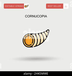 Cornucopia semplice icona vettoriale. Illustrazione Vettoriale