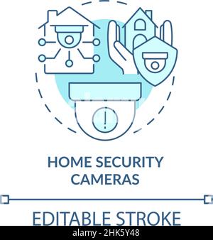 Home sicurezza telecamere turchese concetto icona Illustrazione Vettoriale