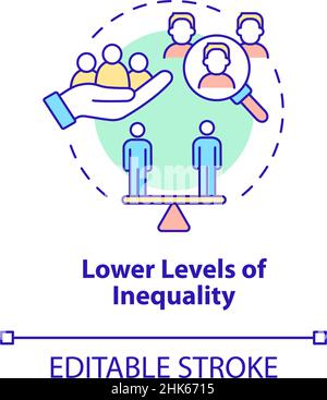 Icona dei livelli più bassi del concetto di disuguaglianza Illustrazione Vettoriale
