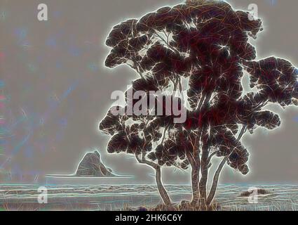 Ispirato da Pohutakawa Tree - Waiwera, studio Burton Brothers, studio fotografico, circa 1880, Dunedin, Fotografia, reinventata da Artotop. L'arte classica reinventata con un tocco moderno. Design di calda e allegra luminosità e di raggi di luce. La fotografia si ispira al surrealismo e al futurismo, abbracciando l'energia dinamica della tecnologia moderna, del movimento, della velocità e rivoluzionando la cultura Foto Stock