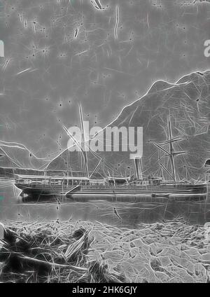 Ispirato a Milford Sound, Rotorua si è ancorato a Freshwater, studio Burton Brothers, studio fotografico, fotografia in bianco e nero, reinventato da Artotop. L'arte classica reinventata con un tocco moderno. Design di calda e allegra luminosità e di raggi di luce. La fotografia si ispira al surrealismo e al futurismo, abbracciando l'energia dinamica della tecnologia moderna, del movimento, della velocità e rivoluzionando la cultura Foto Stock