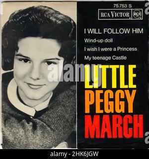 Copertina Vintage vinil record - Little Peggy March - lo seguirò - F - 1963 Foto Stock