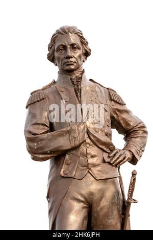 Statua di Lord Horatio Nelson - busto - Grand Parade, Old Portsmouth, Hampshire, Inghilterra, Regno Unito Foto Stock