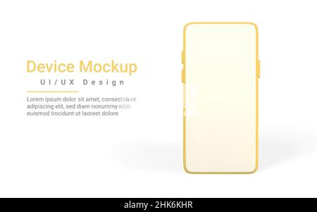 Un modello realistico per smartphone. Display del telefono cellulare. 3D illustrazione del modello. Illustrazione vettoriale. Illustrazione Vettoriale