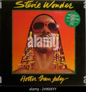 Copertina Vintage vinyl record - Stevie Wonder - più caldo di luglio Foto Stock