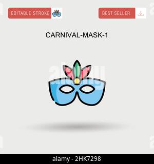 Carnival-mask-1 icona vettoriale semplice. Illustrazione Vettoriale