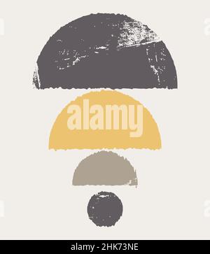 Sfondo geometrico retrò astratto. Un poster con figure piatte. Modello geometrico moderno con forme e forme astratte. Illustrazione Vettoriale