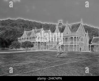 Ispirato da Waiwera, studio Burton Brothers, studio fotografico, circa 1880, Dunedin, Processo a piastra asciutta in gelatina, reinventato da Artotop. L'arte classica reinventata con un tocco moderno. Design di calda e allegra luminosità e di raggi di luce. La fotografia si ispira al surrealismo e al futurismo, abbracciando l'energia dinamica della tecnologia moderna, del movimento, della velocità e rivoluzionando la cultura Foto Stock