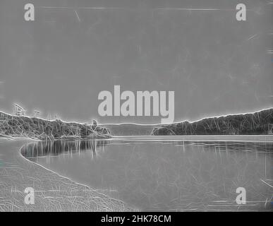 Ispirato da Bravo Beach, Patersons Inlet, Stewart Island, studio Burton Brothers, fotografo, Circa 1898, Nuova Zelanda, fotografia in bianco e nero, reinventato da Artotop. L'arte classica reinventata con un tocco moderno. Design di calda e allegra luminosità e di raggi di luce. La fotografia si ispira al surrealismo e al futurismo, abbracciando l'energia dinamica della tecnologia moderna, del movimento, della velocità e rivoluzionando la cultura Foto Stock