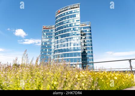 Grattacielo moderno e alto - edificio Filadelfie, BB centrum, Praga, Repubblica Ceca Foto Stock