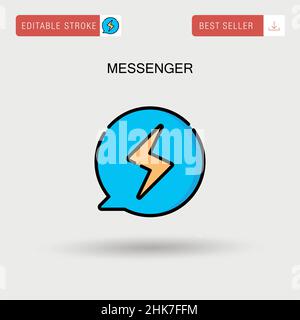 Messenger semplice vettore icona. Illustrazione Vettoriale