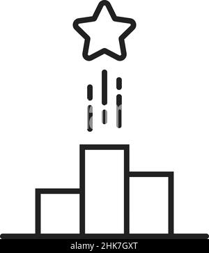 sottile linea nera logo come semplice stella in su Illustrazione Vettoriale