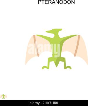 Icona vettore semplice Pteranodon. Modello di disegno del simbolo di illustrazione per l'elemento dell'interfaccia utente mobile Web. Illustrazione Vettoriale