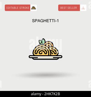 Spaghetti-1 semplice icona vettoriale. Illustrazione Vettoriale