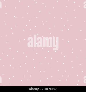 Pattern continuo di punti ripetuti di dimensioni diverse su sfondo rosa. Adatto per l'imballaggio di carta, vari tessuti e come sfondo per pri Illustrazione Vettoriale
