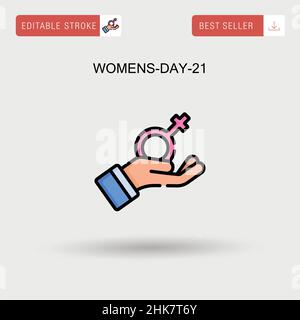 Womens-Day-21 semplice icona vettoriale. Illustrazione Vettoriale