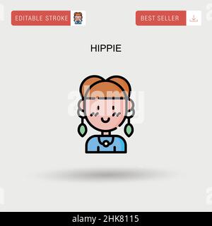 Icona vettore semplice hippie. Illustrazione Vettoriale