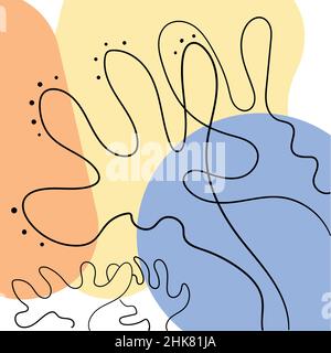 Illustrazione di sfondo vettoriale disegnata a mano con corallo. Illustrazione Vettoriale
