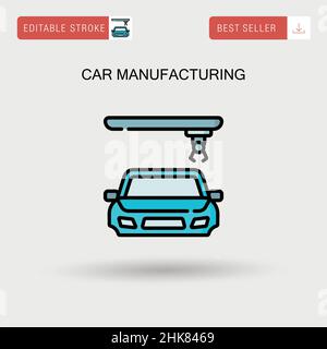 Icona vettoriale semplice per la produzione di automobili. Illustrazione Vettoriale