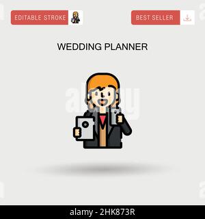 Wedding planner semplice icona vettoriale. Illustrazione Vettoriale