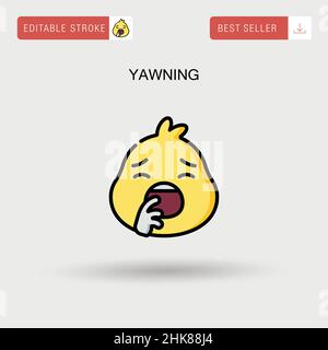 Yawning semplice icona vettoriale. Illustrazione Vettoriale