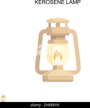 Kerosene lampada semplice vettore icona. Modello di disegno del simbolo di illustrazione per l'elemento dell'interfaccia utente mobile Web. Illustrazione Vettoriale