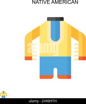 Icona vettore semplice americana nativa. Modello di disegno del simbolo di illustrazione per l'elemento dell'interfaccia utente mobile Web. Illustrazione Vettoriale