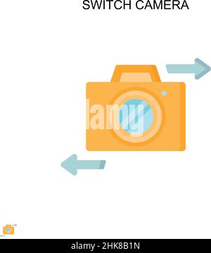 Cambia icona vettore semplice della fotocamera. Modello di disegno del simbolo di illustrazione per l'elemento dell'interfaccia utente mobile Web. Illustrazione Vettoriale