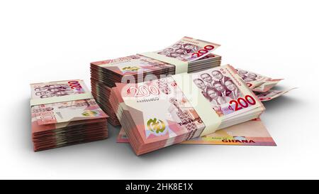 3D Stack di Ghanaian cedi note Foto Stock