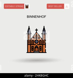 Binnenhof semplice icona vettoriale. Illustrazione Vettoriale