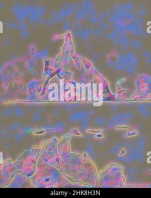 Ispirato dalla spedizione a Nova Zembla, un arcipelago russo nell'Oceano Artico nel 1880, Iceberg con le foche nel Mare di Barents, reinventato da Artotop. L'arte classica reinventata con un tocco moderno. Design di calda e allegra luminosità e di raggi di luce. La fotografia si ispira al surrealismo e al futurismo, abbracciando l'energia dinamica della tecnologia moderna, del movimento, della velocità e rivoluzionando la cultura Foto Stock