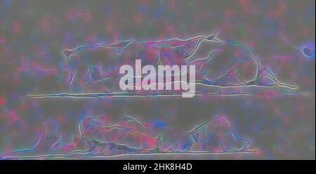 Ispirato dalla spedizione a Nova Zembla, un arcipelago russo nell'Oceano Artico nel 1880, Vista del Mare di Barents con carri di ghiaccio, reinventato da Artotop. L'arte classica reinventata con un tocco moderno. Design di calda e allegra luminosità e di raggi di luce. La fotografia si ispira al surrealismo e al futurismo, abbracciando l'energia dinamica della tecnologia moderna, del movimento, della velocità e rivoluzionando la cultura Foto Stock