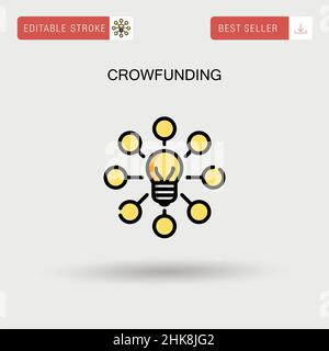 Icona vettore semplice Crowfunding. Illustrazione Vettoriale