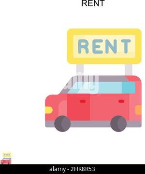 Icona Rent Simple Vector. Modello di disegno del simbolo di illustrazione per l'elemento dell'interfaccia utente mobile Web. Illustrazione Vettoriale