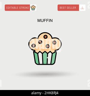 Icona del vettore semplice del muffin. Illustrazione Vettoriale