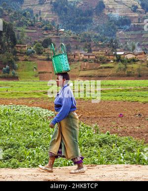 Scena rurale nel Rwand nord-occidentale Foto Stock