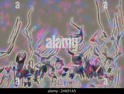 Ispirato dalla vista di un Rokin occupato ad Amsterdam Paesi Bassi. E made in Amsterdam Paesi Bassi, la vista di una stampa Rokin ad Amsterdam Paesi Bassi, reimmaginato da Artotop. L'arte classica reinventata con un tocco moderno. Design di calda e allegra luminosità e di raggi di luce. La fotografia si ispira al surrealismo e al futurismo, abbracciando l'energia dinamica della tecnologia moderna, del movimento, della velocità e rivoluzionando la cultura Foto Stock