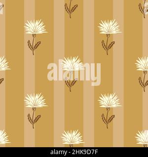 Modello senza cuciture Doldelion cute. Sfondo prato disegnato a mano. Texture ripetuta in stile doodle per tessuto, carta da imballaggio, carta da parati, tessuto. Vettore Illustrazione Vettoriale