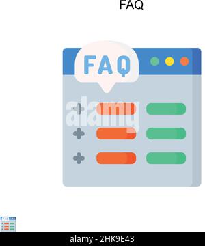 FAQ icona vettore semplice. Modello di disegno del simbolo di illustrazione per l'elemento dell'interfaccia utente mobile Web. Illustrazione Vettoriale