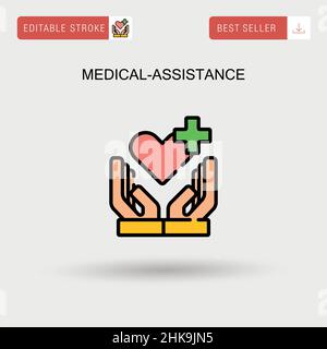 Icona vettore semplice di assistenza medica. Illustrazione Vettoriale
