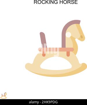 Cavallo dondolo semplice icona vettoriale. Modello di disegno del simbolo di illustrazione per l'elemento dell'interfaccia utente mobile Web. Illustrazione Vettoriale