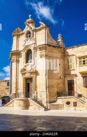 Edificio storico a la Valletta, la capitale di Malta, Europa. Foto Stock