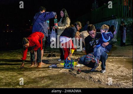 Momenti e rituali delle celebrazioni in onore di San Giovanni Battista a Civitella Roveto. Civitella Roveto, provincia di Aquila, Abruzzo, Italia Foto Stock