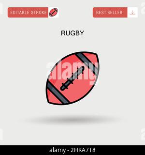 Rugby semplice icona vettoriale. Illustrazione Vettoriale